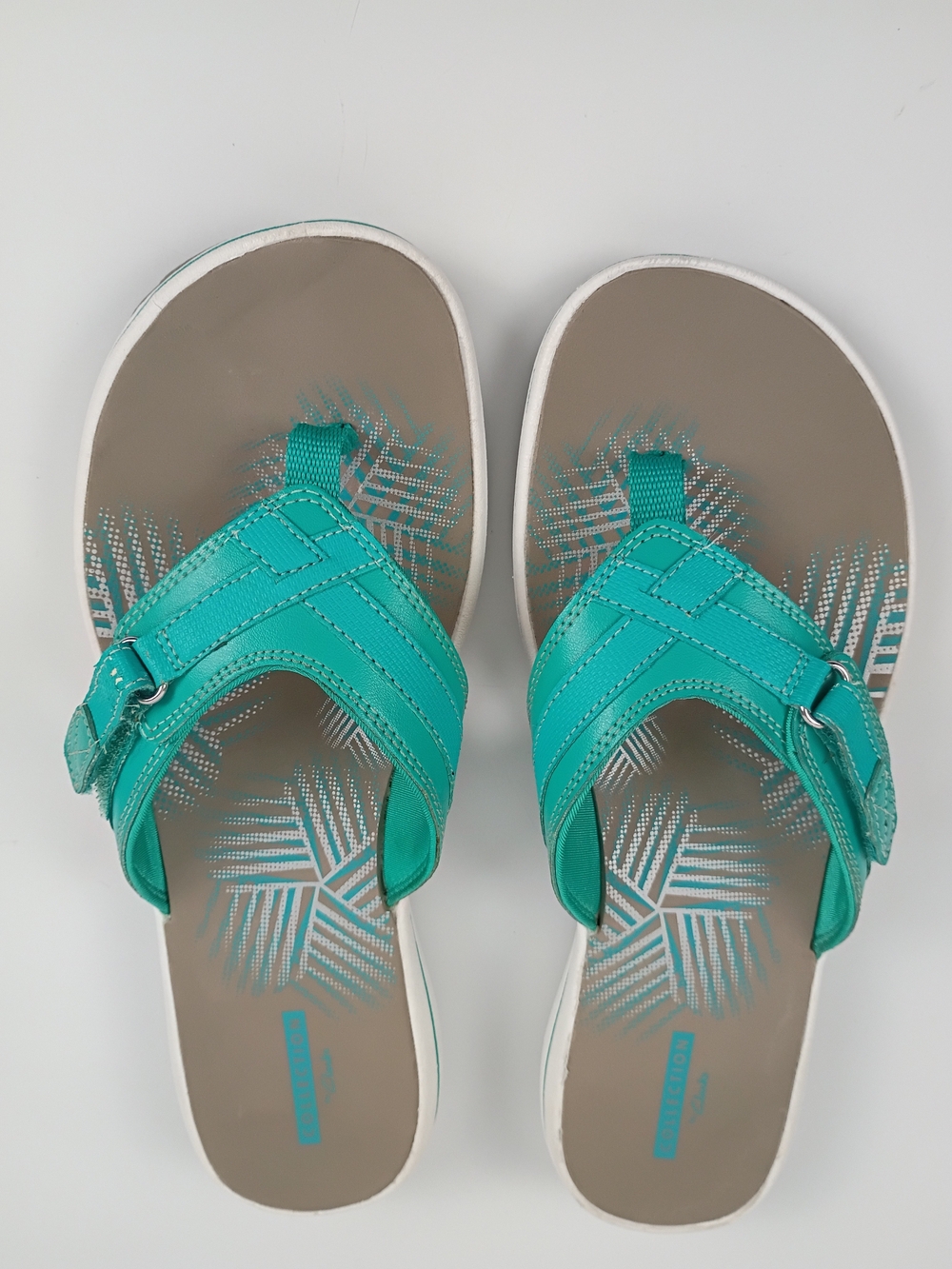 Clarks Teal Women's Toe-Post Sandals